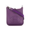 Bolso bandolera Hermès Mini Evelyne en cuero togo violeta - 360 thumbnail