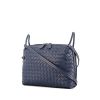 Bottega Veneta Messenger shoulder bag in blue intrecciato leather - 00pp thumbnail