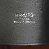 Hermès shopping bag in orange canvas and black leather - Detail D3 thumbnail