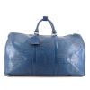 Bolsa de viaje Louis Vuitton Keepall 45 en cuero Epi azul - 360 thumbnail