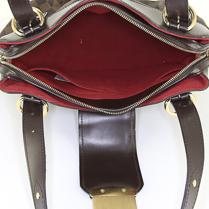 Louis Vuitton Sistina handbag in brown damier canvas and brown leather - Detail D2