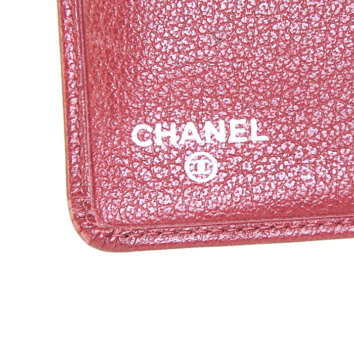 Portafogli Chanel Camelia - Wallet in pelle rossa - Detail D3
