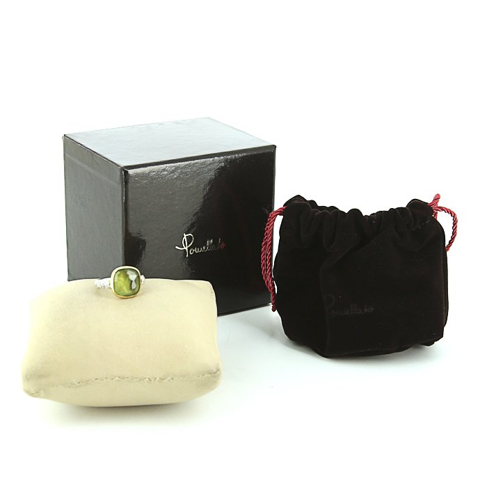 Anello Pomellato Shéhérazade in oro bianco,  diamanti e peridoto - Detail D2
