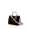 Dior Lady Dior mini handbag in black and pink leather and white python - 00pp thumbnail