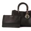 Dior Diorissimo medium model handbag in black grained leather - Detail D5 thumbnail