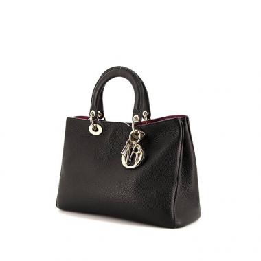 Bolso de mano Dior Diorissimo modelo mediano en cuero granulado negro