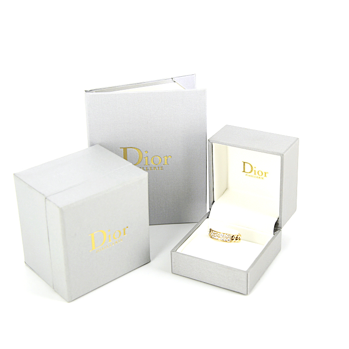 Sortija flexible Dior Gourmette modelo pequeño en oro amarillo y diamantes - Detail D2