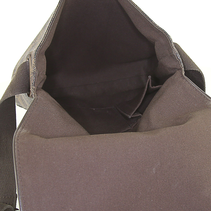 Borsa a tracolla Louis Vuitton Brooklyn in tela a scacchi marrone - Detail D2