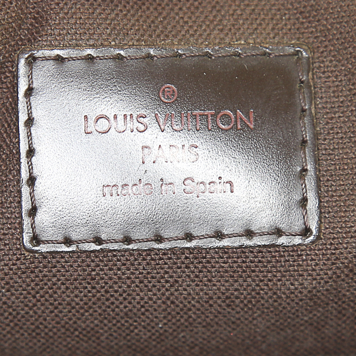 Sac bandoulière Louis Vuitton Brooklyn en toile damier marron - Detail D3