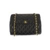 Chanel Timeless jumbo handbag in black quilted leather - 360 Front thumbnail