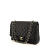 Chanel Timeless Maxi Jumbo handbag in black grained leather - 00pp thumbnail
