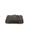 Chanel Timeless Maxi Jumbo handbag in black grained leather - 360 Front thumbnail