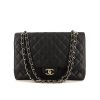 Chanel Timeless Maxi Jumbo handbag in black grained leather - 360 thumbnail