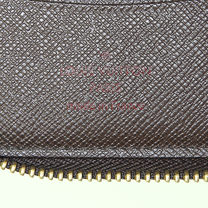 Portafogli Louis Vuitton Zippy in tela a scacchi marrone - Detail D3
