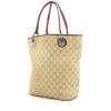 Gucci  Eclipse shopping bag  in beige monogram canvas  and red leather - 00pp thumbnail