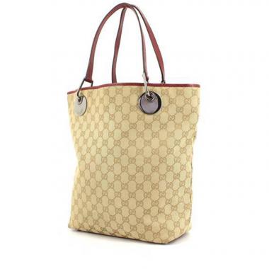 Shopping bag Gucci  Eclipse in tela monogram beige e pelle rossa
