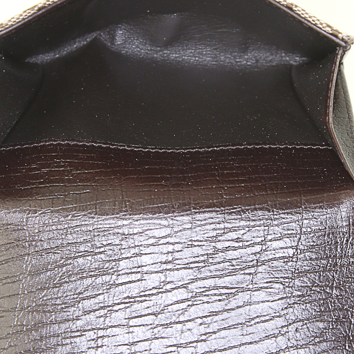 Portafogli Gucci Mors in tela monogram e pelle marrone - Detail D2