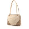 Chanel Vintage handbag in beige jersey and beige leather - 00pp thumbnail
