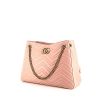 Shopping bag Gucci GG Marmont in pelle trapuntata rosa pallido con motivo a spina di pesce - 00pp thumbnail
