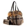 Shopping bag Gucci Reins in tela monogram marrone e pelle marrone - 00pp thumbnail