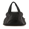 Chanel Grand Shopping handbag in black monogram leather - 360 thumbnail