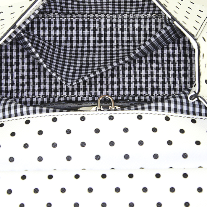 Borsa Dolce
Gabbana Sicily modello piccolo in pelle bianca e nera motivo a pois - Detail D3