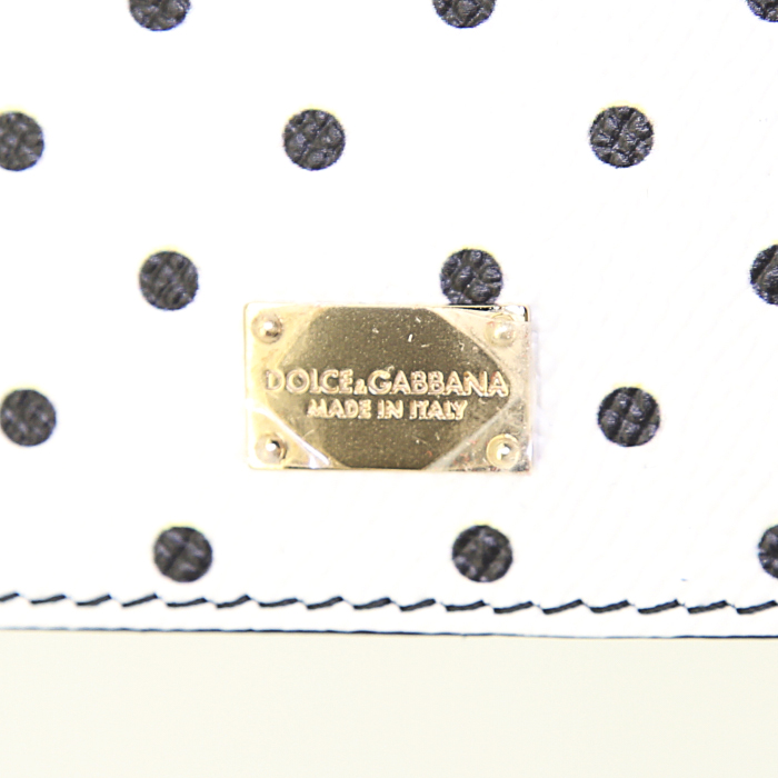 Sac à main Dolce
Gabbana Sicily petit modèle en cuir blanc et noir - Detail D4
