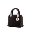 Dior Lady Dior medium model handbag in black canvas cannage - 00pp thumbnail