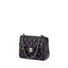 Chanel Mini Timeless shoulder bag in navy blue quilted leather - 00pp thumbnail
