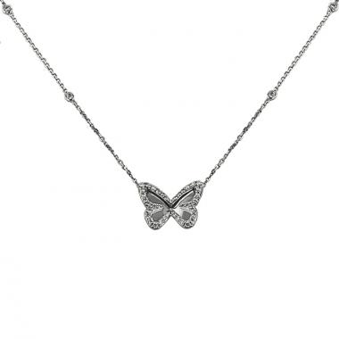 Collar Messika Butterfly modelo pequeño en oro blanco y diamantes