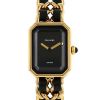 Reloj Chanel Première  talla M de oro chapado jaune y cuero negro Circa  1990 - 00pp thumbnail