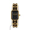 Reloj Chanel Première  talla M de oro chapado jaune y cuero negro Circa  1990 - 360 thumbnail