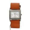 Reloj Hermes Barenia de acero y cuero naranja Ref :  BA1.510 Circa  1990 - 360 thumbnail