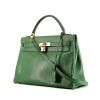 Hermes Kelly 32 cm handbag in green epsom leather - 00pp thumbnail