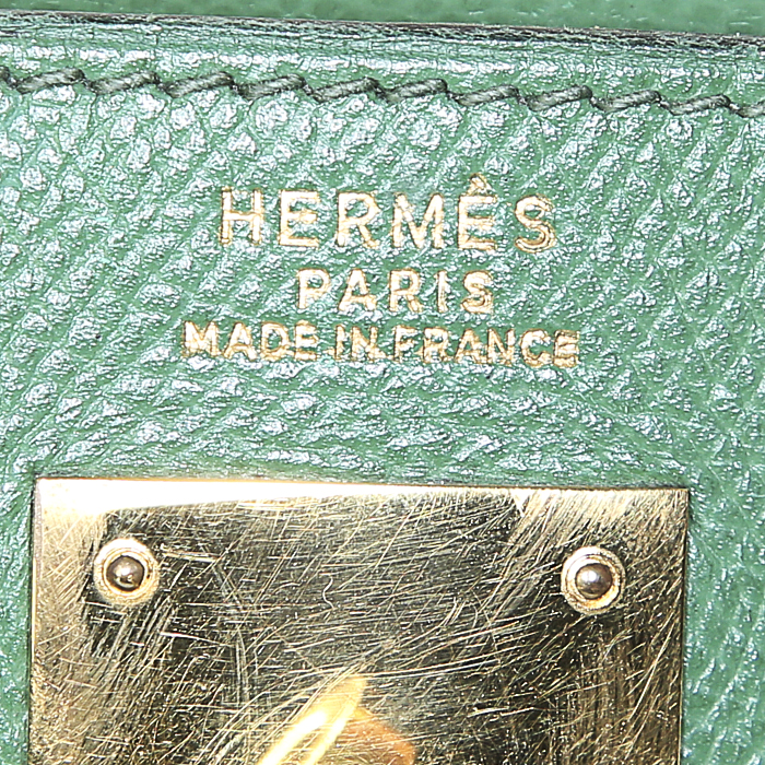 Borsa Hermes Kelly 32 cm in pelle Epsom verde - Detail D4