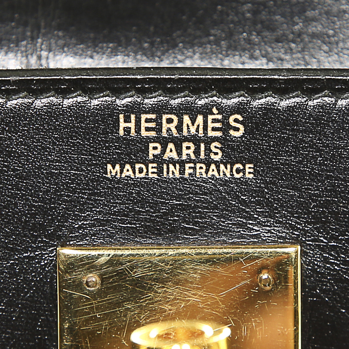 Borsa Hermes Kelly 32 cm in pelle box nera - Detail D3