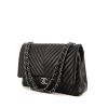 Chanel Timeless jumbo handbag in black leather - 00pp thumbnail
