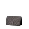 Portefeuille Chanel en cuir grainé matelassé gris anthracite - 00pp thumbnail