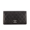 Chanel wallet in anthracite grey quilted grained leather - 360 thumbnail