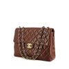 Chanel Timeless jumbo handbag in brown quilted leather - 00pp thumbnail