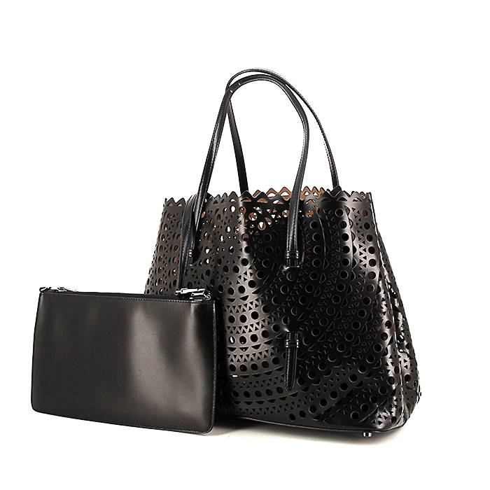 Knitted Tote in Black - Alaia | Mytheresa