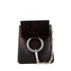 Shoulder bag Chloé Faye in black leather and black suede - 360 thumbnail