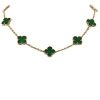 Van Cleef & Arpels Alhambra Vintage 1980's necklace in yellow gold and chrysoprase - 00pp thumbnail