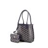 Goyard Anjou shopping bag in blue monogram canvas and blue leather - 00pp thumbnail