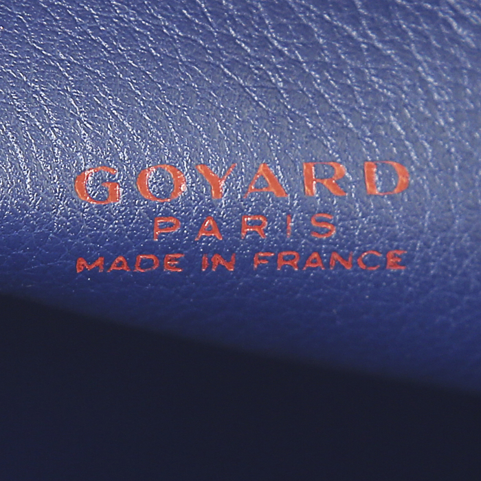 Sac cabas Goyard Anjou en toile monogram bleue et cuir bleu - Detail D3