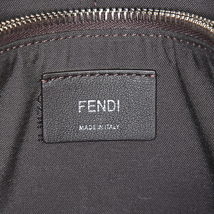 Fendi By the way shoulder bag in grey blue, beige and white leather - Detail D4