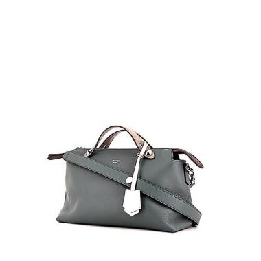 Borsa a tracolla Fendi By the way in pelle blu cadetto beige e bianca