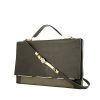 Lanvin bag worn on the shoulder or carried in the hand in khaki and olive green bicolor leather - 00pp thumbnail