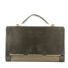 Lanvin bag worn on the shoulder or carried in the hand in khaki and olive green bicolor leather - 360 thumbnail