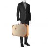 Hermès Vintage suitcase in beige canvas and natural leather - Detail D1 thumbnail